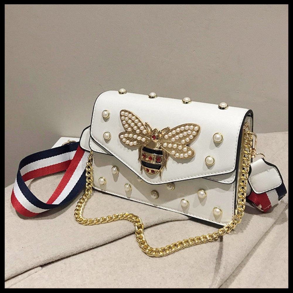 NEW AVA Pearl Bee Shoulder Bag Crossbody - Picture 2 of 6